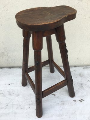 Wooden Barstool, 1970s-WQQ-952273