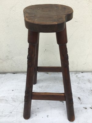 Wooden Barstool, 1970s-WQQ-952273