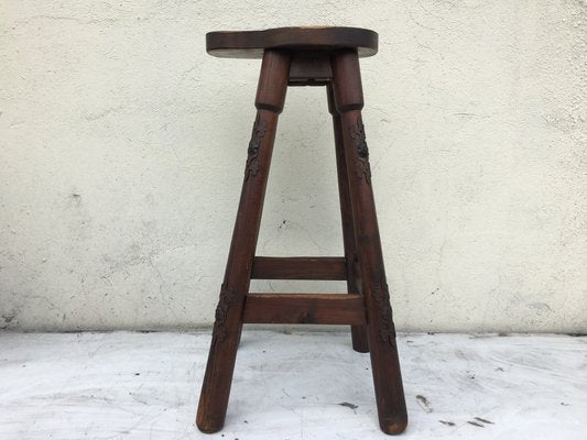 Wooden Barstool, 1970s-WQQ-952273