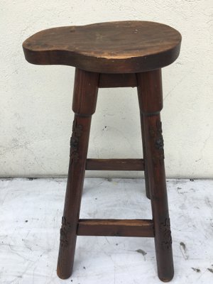 Wooden Barstool, 1970s-WQQ-952273