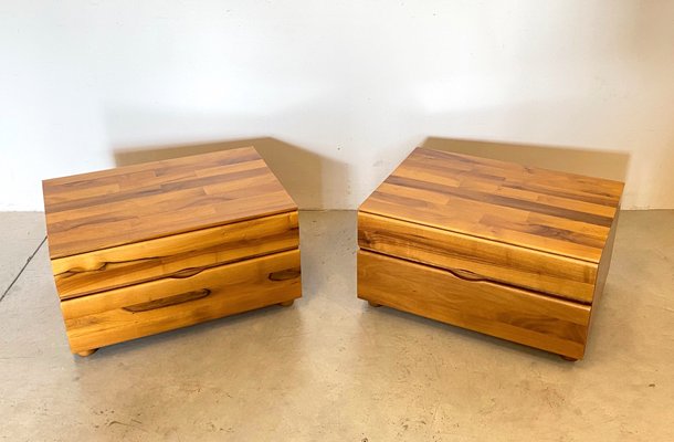 Wooden Bedside Tables by Mario Marenco for Mobilgirgi, 1980s, Set of 2-NPC-1285333