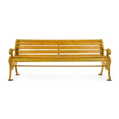 Wooden Bench in Cast Yellow Patina-NQ-810563