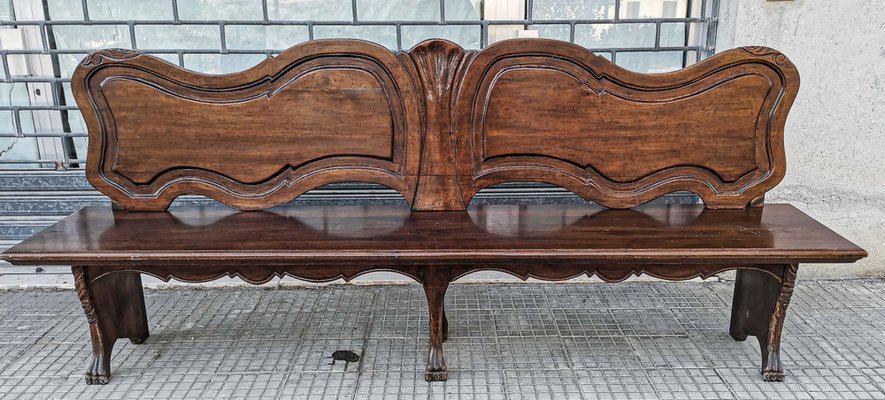 Wooden Bench with Lion Paws in Solid Wood, Italy, 1950s-RAQ-1048260