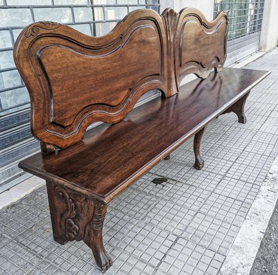 Wooden Bench with Lion Paws in Solid Wood, Italy, 1950s-RAQ-1048260