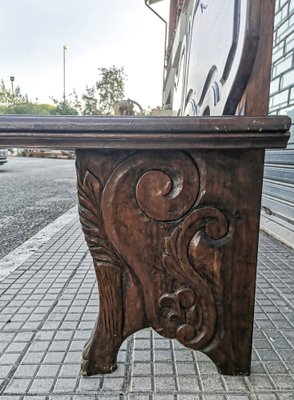 Wooden Bench with Lion Paws in Solid Wood, Italy, 1950s-RAQ-1048260