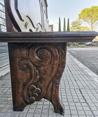 Wooden Bench with Lion Paws in Solid Wood, Italy, 1950s-RAQ-1048260