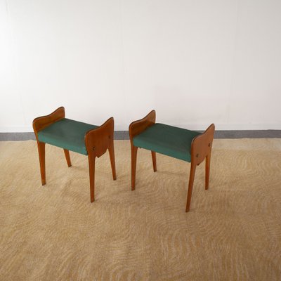 Wooden Benches in the Style of Ico Parisi, 1950s, Set of 2-JQO-1305155