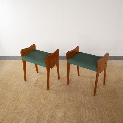 Wooden Benches in the Style of Ico Parisi, 1950s, Set of 2-JQO-1305155