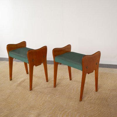 Wooden Benches in the Style of Ico Parisi, 1950s, Set of 2-JQO-1305155