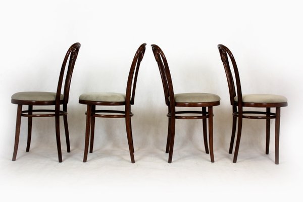 Wooden Bentwood Chairs, 1950s, Set of 4-WVS-1226588