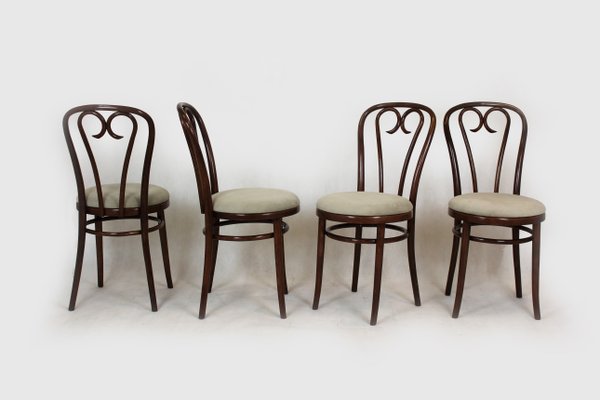 Wooden Bentwood Chairs, 1950s, Set of 4-WVS-1226588