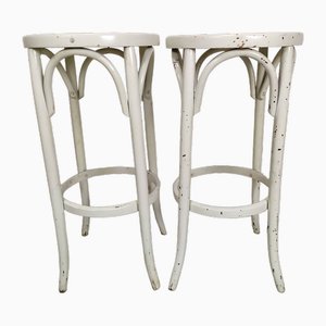 Wooden Bistro Stools, 1930s, Set of 2-EAD-1719428