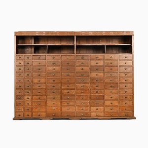 Wooden Bookcase with 99 Drawers, 1940s-NQ-653997