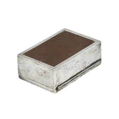 Wooden Box in Silver-Plated Metal, 20th Century-WMV-1791974