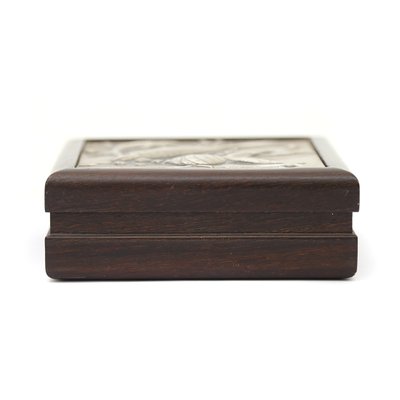 Wooden Box with Embossed Silver Lid by Renato Bassoli, 1960s-EZ-1131572