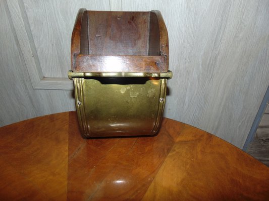 Wooden & Brass Spice Shelf, 1970s-CAQ-591131