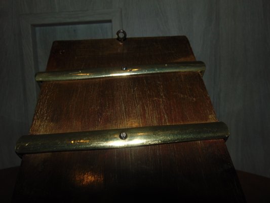 Wooden & Brass Spice Shelf, 1970s-CAQ-591131