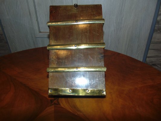 Wooden & Brass Spice Shelf, 1970s-CAQ-591131