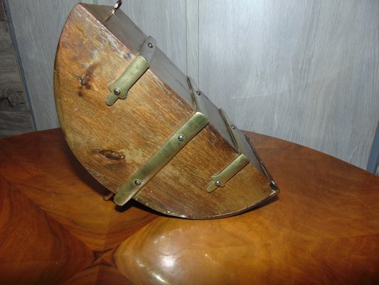 Wooden & Brass Spice Shelf, 1970s-CAQ-591131