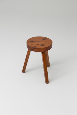 Wooden Brown Tripod Stool-QAC-2017375