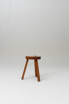 Wooden Brown Tripod Stool-QAC-2017375