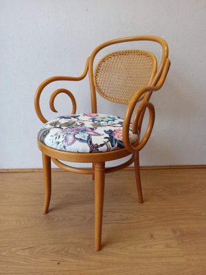 Wooden Chair and Stool, 1950, Set of 2-ZEF-1723832