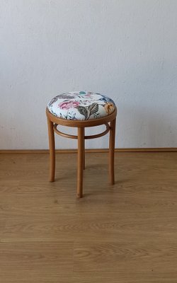 Wooden Chair and Stool, 1950, Set of 2-ZEF-1723832