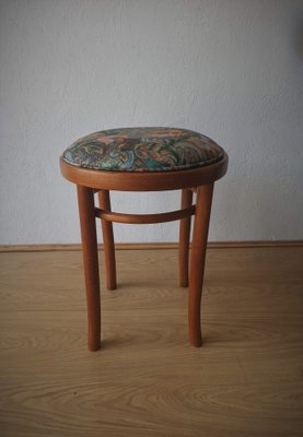 Wooden Chair and Stool, 1950s, Set of 2-ZEF-1723758