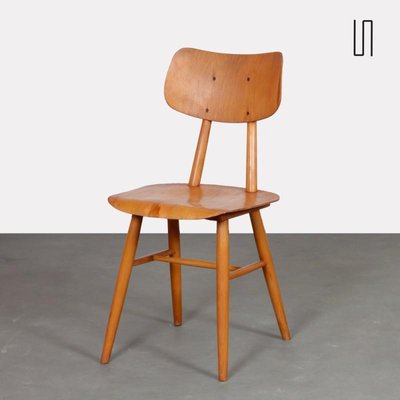 Wooden Chair by Ton, 1960s-DAD-1768087