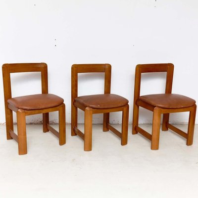 Wooden Chairs and Dining Table by Guillaumes, 1960s, Set of 3-WM-1233094