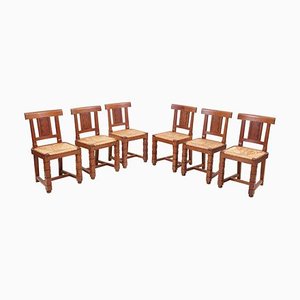 Wooden Chairs by Jacques Matteau, France, 1930s, Set of 6-SFD-631547