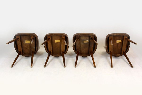 Wooden Chairs by Oswald Haerdtl for TON, 1950s, Set of 4-WVS-902616