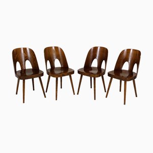 Wooden Chairs by Oswald Haerdtl for TON, 1950s, Set of 4-WVS-902616