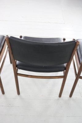 Wooden Chairs with Leatherette Upholstery, Italy, 1960s, Set of 3-AA-1315581