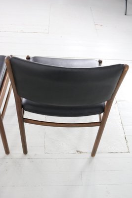 Wooden Chairs with Leatherette Upholstery, Italy, 1960s, Set of 3-AA-1315581