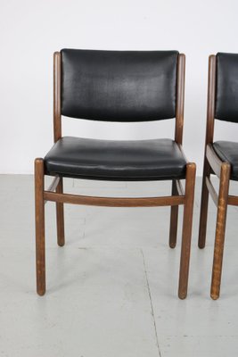 Wooden Chairs with Leatherette Upholstery, Italy, 1960s, Set of 3-AA-1315581