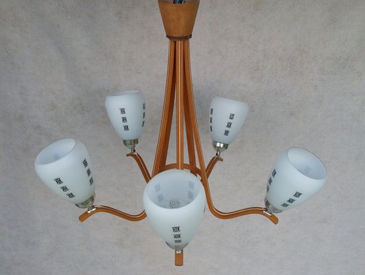 Wooden Chandelier, 1970s-VIC-996871