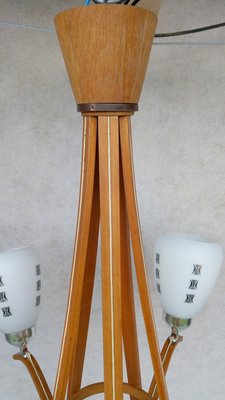 Wooden Chandelier, 1970s-VIC-996871