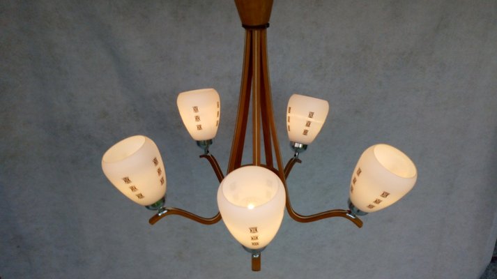 Wooden Chandelier, 1970s-VIC-996871