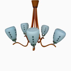 Wooden Chandelier, 1970s-VIC-996871