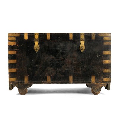 Wooden Chest with Brass Hardware, 1920s-NQ-636633