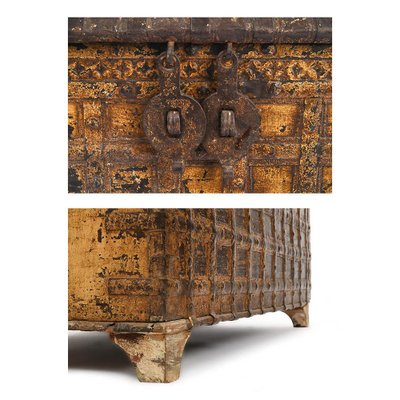 Wooden Chest with Steel Veneer, 1850s-NQ-624623