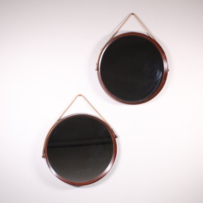 Wooden Circular Mirrors, Set of 2-VJY-1732050