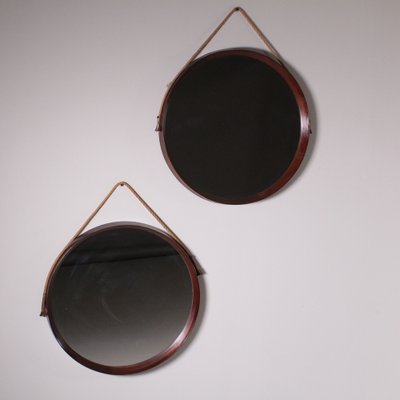 Wooden Circular Mirrors, Set of 2-VJY-1732050