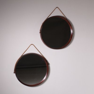 Wooden Circular Mirrors, Set of 2-VJY-1732050