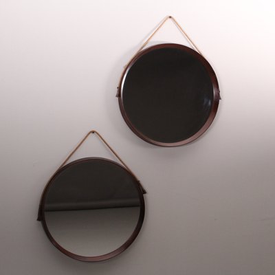 Wooden Circular Mirrors, Set of 2-VJY-1732050