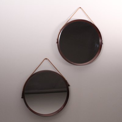 Wooden Circular Mirrors, Set of 2-VJY-1732050