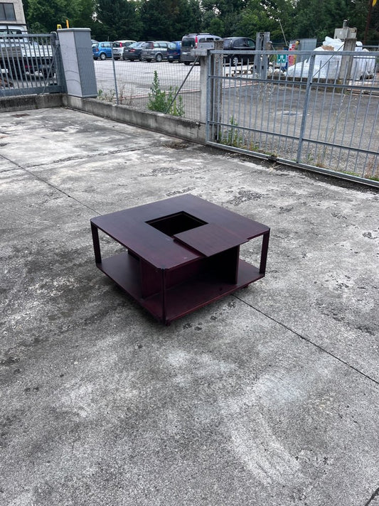 Wooden Coffee Table with Drink Holder, 1970s