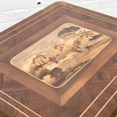 Wooden Coffee Table with Inlay, 1940s-RB-936073