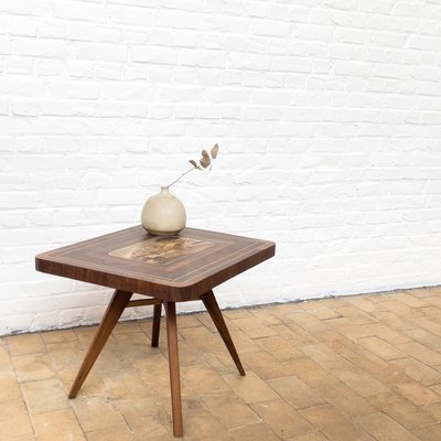 Wooden Coffee Table with Inlay, 1940s-RB-936073